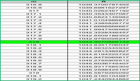 3.18 m in feet (3.18 meters to feet)