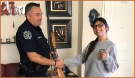 Mia Khalifa Hands Over Rifle For Destruction And Donates To Gun Control Charity